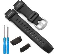 Resin Band Compatible with Casio PRW3500 Series Men's Sport Watch Strap 10412702 Pathfinder Replacement Band For Pro Trek PRG260 PRG550 Bracelet (Black strap steel buckle)