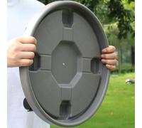 Resin-Based Roller Platform Engineered for Stability Quiet Movement and Compatibility with Common Pot Sizes (Gray)