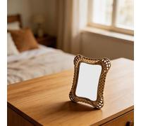 Resin-based vintage photo frame with delicate gold lace finish, designed for 6-inch photo display, for interior wall arrangements