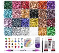 Resin Bedazzling Kit Rhinestones for Crafting, 24 Colors Silverback Bulk 3mm SS20 Flatback Bedazzle Beads, Non-Hotfix Nail Gems Bedazzler Rhinestone Kit with B7000 for DIY Art Crafts Decoration