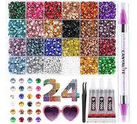 Resin Bedazzling Kit Rhinestones for Crafting, 24 Colors Silverback Bulk 5mm SS20 Flatback Bedazzle Beads, Non-Hotfix Nail Gems Bedazzler Rhinestone Kit with B7000 for DIY Art Crafts Decoration