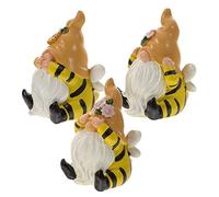 Resin Bee Statue 3pcs Garden Gnome Statue Beard Outdoor Decor Fall Style