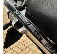 Resin Bike Motorcycle Stickers Compatible with BMW R 1250 GS Triple Black 2021-2024. Passenger Handles Protections from Bumps and Scratches. 3D Resin Stickers - Black and Brushed Silver - Gadget Moto