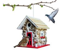 Resin Bird Feeder House, Parrot Breeding Nest, 7.68x5.91x5.12 inch Weatherproof Feeding Cave, Enclosed Cozy Shelter, Hanging Pet Accessory, for Macaws, Cockatiels, Budgies, Conures