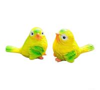 Resin Bird Figurines, 2-Pack Cartoon Ornaments Garden Decor Hand-Painted Details Compact Size Outdoor Patio Landscape Enhancement(26002 Little Bird)