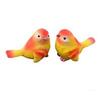 Resin Bird Figurines, 2-Pack Cartoon Ornaments Garden Decor Hand-Painted Details Compact Size Outdoor Patio Landscape Enhancement(26003 Little Bird)