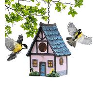 Resin Bird House - Hanging Waterproof Sunproof Outdoor Bird House - Decorative Resin for Cardinal Thrush Wild Birds Outdoor for Bird Lovers Soydan