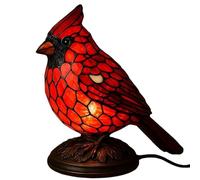 Resin Bird Lamp Christmas Decor 2025, Red Bird Table Light with Warm White Glow, Energy-Efficient LED Bedside Night Lamp for Bedroom&Living Room, Festive Home Gift, Modern Scandinavian Art Decoration