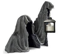 Resin Black Meditating Grim Reaper Statue,Resin Death Sitting Statue,Gothic Zen Decor, Halloween Decoration,Altar Ornament,Unique Gift for Home Garden
