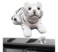 Resin Bobble Shaking Head Toy,Car Decoration Nodding Tiger Ornaments - Shaking Head Tiger Decor Lucky Tiger Figurine For Car Vehicle Desk Tabletop Offices Decor