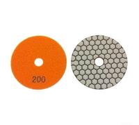 Resin Bond Polishing Pad 4 Inch Dry Use Flexible Sanding Disc for Granite Marble Quartzite Glass Stone Grinding Wheel 100mm 1.5mm Thick up to 4500 RPM(200#)