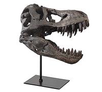 Resin Bones T Rex Skeleton Dinosaur Ornament - Black Gothic Home Decor for Living Room, Office, Bedroom - Unique Statues and Accessories for Boys and Adults - Great Gift Idea