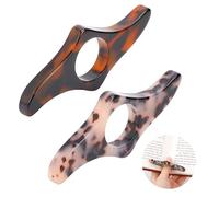 Resin Book Page Holder, 2 Pieces Handmade Thumb Book Page Open Rings Tool Tortoiseshell Style Reading Accessories Bookmark Gifts for Women Readers, Book Lovers Bookworm Literary Students Teachers