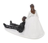 Resin Bride and Groom Figurine Wedding Cake Topper for Anniversary | Polished Smooth Finish, Stable Placement, Tabletop Ornament for Planners, Decorators, Present Table