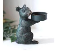 Resin Bronze Mouse Tealight Holder Antique Mice Tealight Holder Shelf Sitter Tabletop Ornament Home Garden Sculpture Gift
