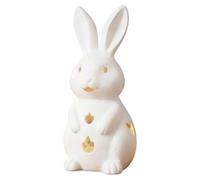 Resin Bunny Candlestick - 15x10cm Easter Holiday Decorative Holder, Rabbit Figurine Candle Stand, Charming Tabletop Accent | Candlestick Holder for Spring Party Centerpiece Home Office Mantle