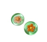 Resin Buttons 10pcs Beautiful Flower Buttons 18mm Round Transparent Plastic Shank DIY Accessories(Orange)