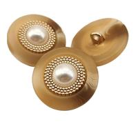 Resin Buttons 6pcs Luxury Resin Metal Buttons Imitation Pearls Decorative DIY Clothes Sewing Accessories Material Coat(Color 2,16.30mm6pcs)