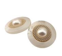 Resin Buttons 6pcs Luxury Resin Metal Buttons Imitation Pearls Decorative DIY Clothes Sewing Accessories Material Coat(Color 4,16.30mm6pcs)