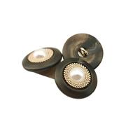 Resin Buttons 6pcs Luxury Resin Metal Buttons Imitation Pearls Decorative DIY Clothes Sewing Accessories Material Coat(Color 1,16.30mm6pcs)