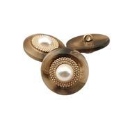 Resin Buttons 6pcs Luxury Resin Metal Buttons Imitation Pearls Decorative DIY Clothes Sewing Accessories Material Coat(Color 3,16.30mm6pcs)