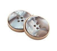Resin Buttons Metal Resin Acetate Button High-Grade Four-Eye Thin-Brimmed Coat Suit Trench Classic All-Match Buttons 12pcs(Color 6,18mm)