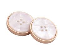 Resin Buttons Metal Resin Acetate Button High-Grade Four-Eye Thin-Brimmed Coat Suit Trench Classic All-Match Buttons 12pcs(Color 5,25mm)