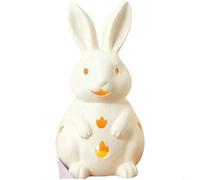 Resin Candle Holder For Easter Bunny Decor With LED Light Ornament Handcrafted Contemporary Home Accent Elegant Tabletop Mantel Shelf Decoration Spring Minimalist Rabbit(M)