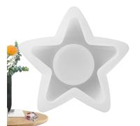 Resin Candle Holder Molds - Silicone 10.5x10.2cm | Votive Candle Tray with Star, Moon and Heart Pattern Moulding Mould for Candlestick Holder | Pouřla Candle Holder Decoration Aesthetic