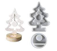 Resin Candle Holder Mould | Christmas Tree Resin Moulds - 2 Pieces Plaster Moulding Crafts for Table Decoration Party Wedding Dining Room