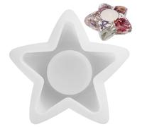 Resin Candle Holder Silicone Moulds, Love/Heart Crescent Moon/Five-Pointed Star Shape Holder Silicone Molds, Epoxy Resin Candle Holder Molds, Craft Candle Home Decor (A)