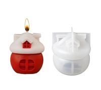 Resin Candle Mold - Santa's Cottage Themed Clay Craft Mold, Intricate House Design for Candle Making Projects, Enhances Seasonal Festivities, Suitable for Christmas Thanksgiving Fall Winter Birthdays