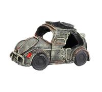 Resin Car Wreck Aquarium Decoration Shelter Aquarium Fish Hideout for Aquatic Pets to Breed Prawn Spawning Rest Play Fish(D 15.5x10x8cm)
