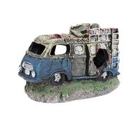 Resin Car Wreck Aquarium Decoration Shelter Aquarium Fish Hideout for Aquatic Pets to Breed Prawn Spawning Rest Play Fish(A 12.5x7.5x8cm)
