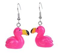 Resin Cartoon Animal Earrings - 3D Flamingo, Duck & Swan Drop Earrings for Women, Fun Lightweight Jewelry for Parties & Everyday Wear, Resin, No Gemstone