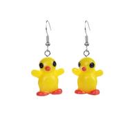 Resin Cartoon Animal Earrings - 3D Flamingo, Duck & Swan Drop Earrings for Women, Fun Lightweight Jewelry for Parties & Everyday Wear, Resin, No Gemstone