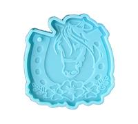 Resin casting keychain mold horseshoe flower silicone mold epoxy resin craft jewelry necklace pendant casting mold keychain mold epoxy resin hole