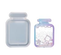 Resin Casting Molds Art Shaker Mold Crystal Silicone Hollow Epoxy Pendant Cute Keychain Casting Silicone Keychain Jewelry Crystal Flowers Square