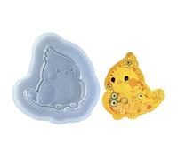 Resin Casting Molds, Art Shaker Mold, Crystal Silicone Hollow Epoxy Pendant Cute Keychain Silicone Keychain Kit with Tops