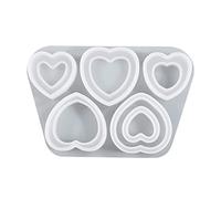 Resin Casting Molds Art Shaker Mold Crystal Silicone Hollow Epoxy Pendant Heat Pendant Casting Silicone Keychain Jewelry Crystal Flowers Square
