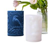 Resin Casting Mould, Dishwasher Safe, Non-Stick, Easy Demould, Cylindrical Mould with Crow Theme | For Wax, Clay, Chalk, Ice, Aromatherapy and Home Decoration