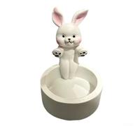Resin cat candle holder ornament featuring charming and whimsical design, designed to hold multiple candle sizes, enhances decorative atmosphere (White D)