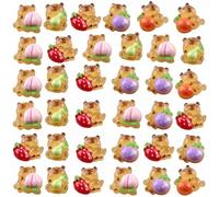 Resin Charms for Crafts 60pcs Kawaii Cute Flat Back Slime Charms Bulk Small Mini Acrylic 3D Flatback Decoden Charm for DIY Hair Clips, Scrapbooking & Embellishments (Capybara Mixed)