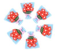 Resin Charms Miniature Flower Bouquet 10pcs for DIY Phone Case Decor | Craft Accessory for Dress Projects, Wear Resistant Embellishment, Delicate Fine Workmanship, Unique Style