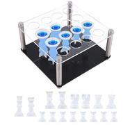 Resin Chess Set Mold, 16-Piece Full Size 3D Silicone Chess Molds Kit with Piece Holder for Epoxy Resin Checkers Casting DIY Home Decoration Board Game & Family Party Craft