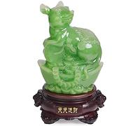 Resin Chinese Rat Collectible Figurines Table Decor Statue Art Decoration(Wood Color)-Gold