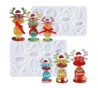 Resin Christmas Elk Molds - Christmas Reindeer Silicone Molds - Art Craft Moulds for Polymer Wax Paste Epoxy Casting Holiday Seasonal Home Decoration Creative Projects