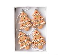 Resin Christmas ornaments pendant set with cookie man, tree, and lollipop decorations for hanging on trees, walls, windows, or fireplaces at parties (Christmas tree)