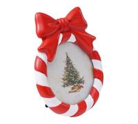 Resin Christmas Photo Frame 4x6 Red for gold 3D Bowknot Desktop Display | Smooth sturdy resin construction fits 4x6 or for 4x4 photos festive red and for gold for palette for ideal for shelf desk or
