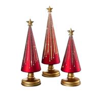 Resin Christmas Trees - Mini 3 Piece Christmas Decoration Set, Starry Night Tree Ornaments | Great for Home, Office or Car Dashboards to Add Cozy